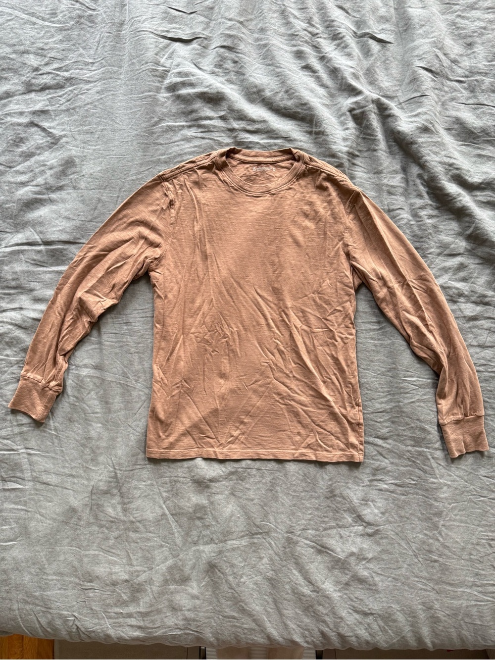 American Giant - Premium Slub Long Sleeve Tee - Tan/Light Brown - S